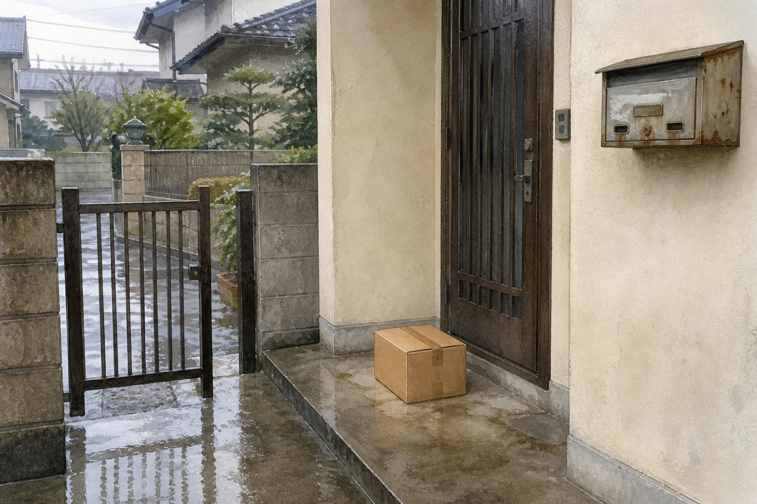 再配達が多く置き配も不安な玄関まわり