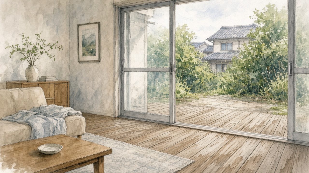 色あせささくれが出た天然木デッキの施工前