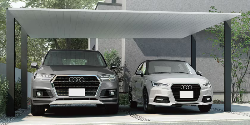 雨対策と使い勝手は「屋根の掛け方」で決まる（カーポート＋駐輪の一体化）