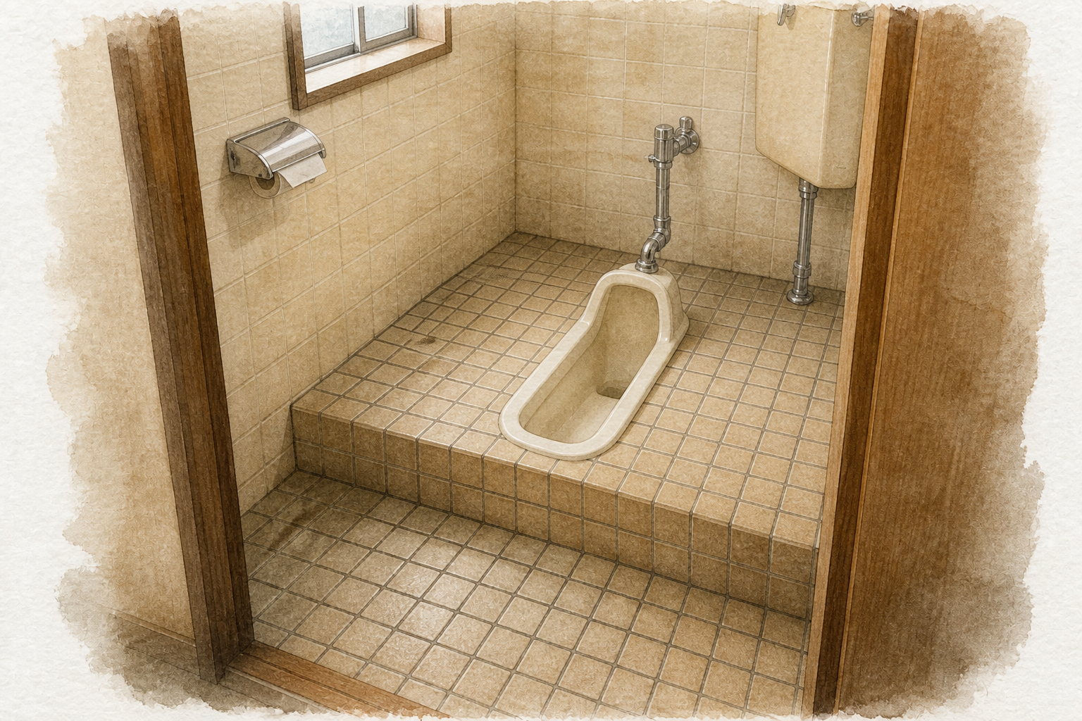 和式トイレの段差が負担になっている状態