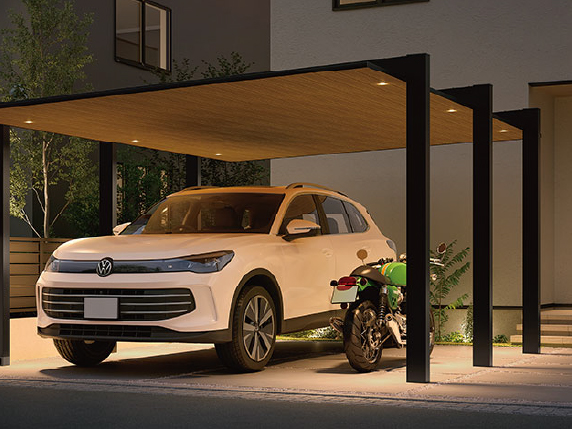 雨水処理や照明・防犯カメラの設置