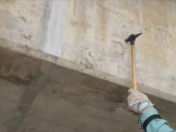 打音検査・目視調査による劣化状況の把握