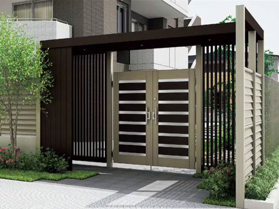 門柱と門扉による防犯効果