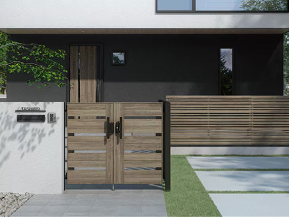 住宅と門扉のコーディネート例