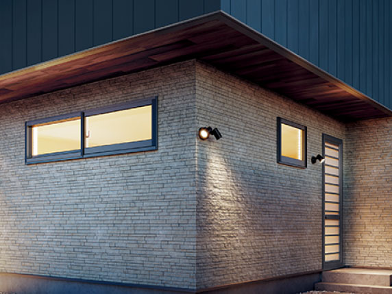 防犯対策が施された門まわりの施工例