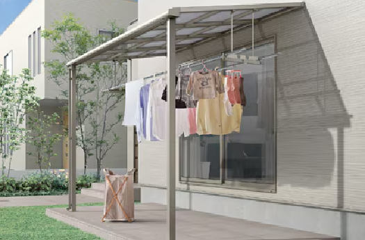 洗濯物干し場タイプのストックヤード