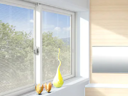 ブラインド内蔵ガラス・格子デザイン