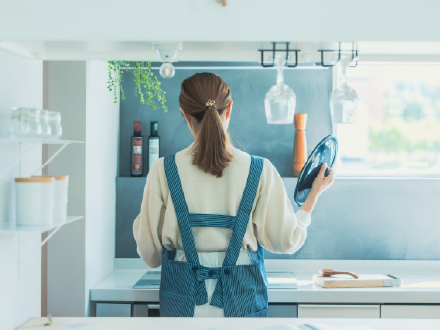 家事の流れを意識したキッチン配置