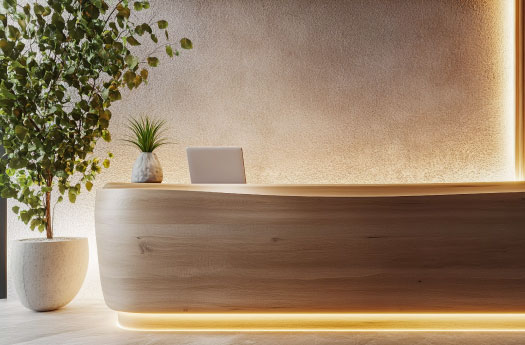 受付カウンター施工