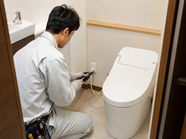 トイレのコンセントとアース確認