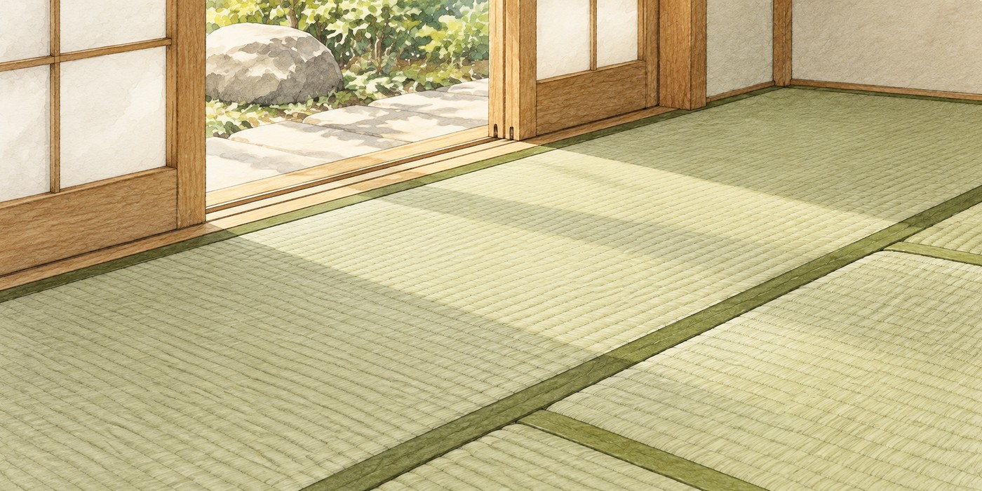 畳の織り目と縁の納まり