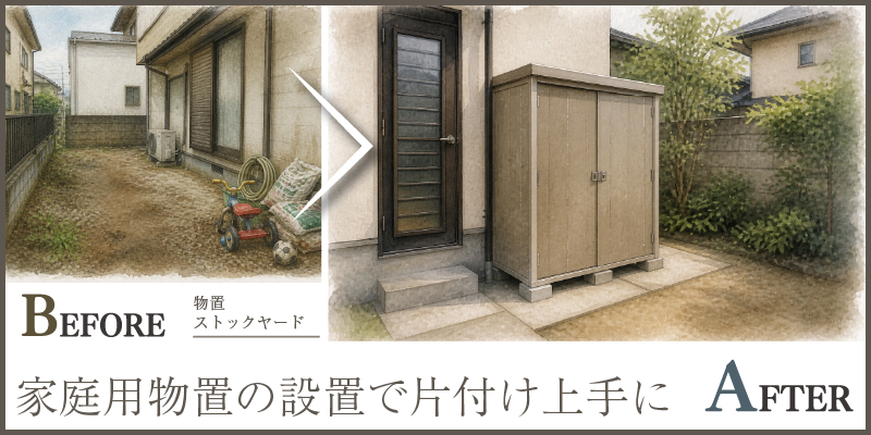 家庭用物置の設置で片付け上手に