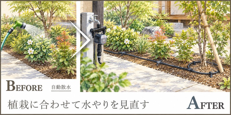 毎朝の水やりを見直す、植栽に合わせた自動散水設備の導入提案