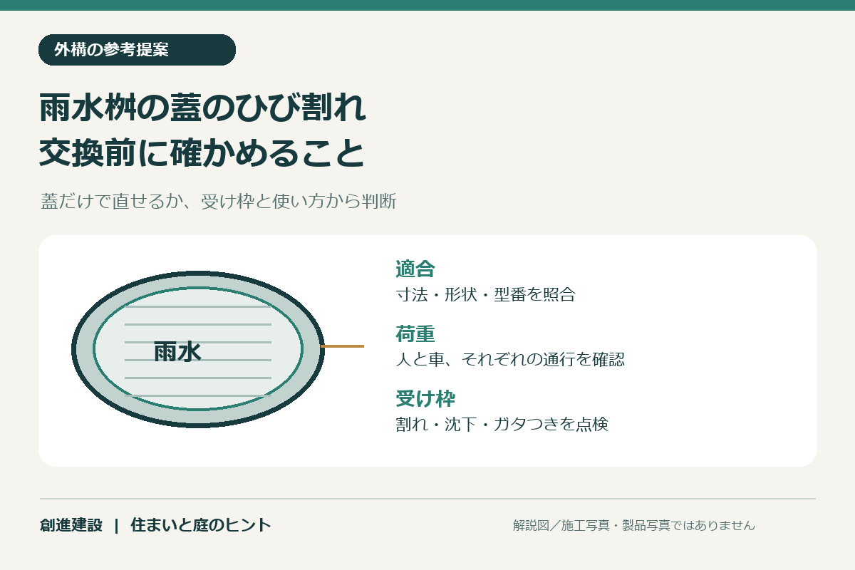 【参考提案】雨水桝の蓋のひび割れ対策