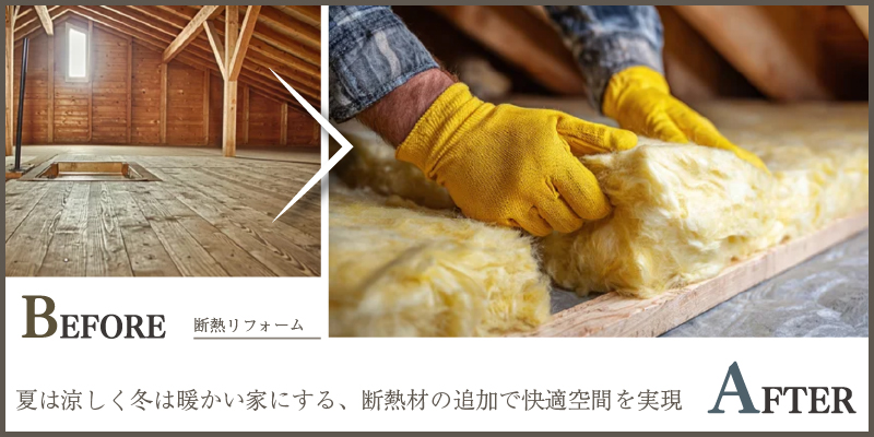 夏は涼しく冬は暖かい家にする、断熱材の追加で快適空間を実現