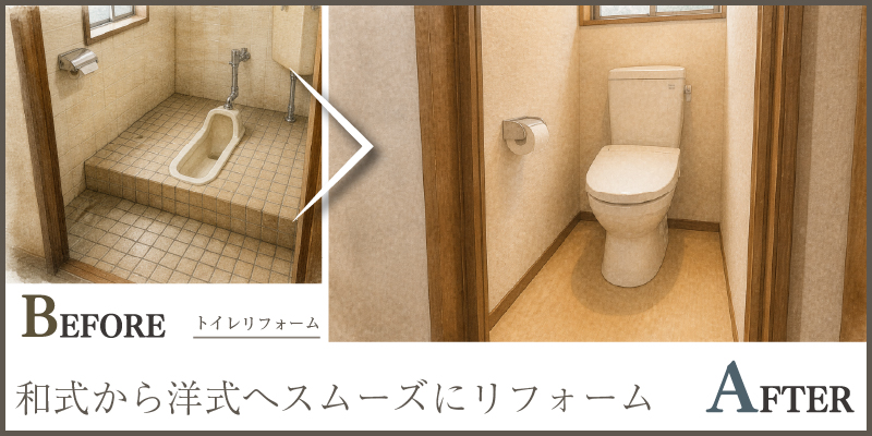 和式から洋式へスムーズにリフォーム