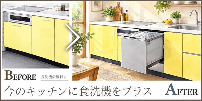今のキッチンに食洗機を後付け！収納と使い勝手を両立する改修提案