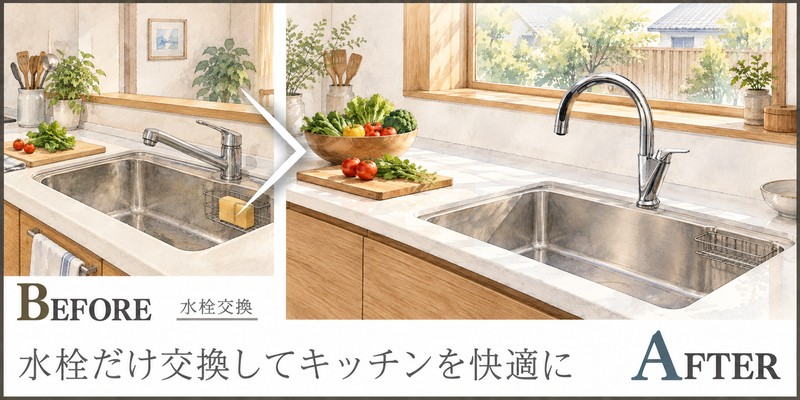 キッチンはそのまま、手をかざして使えるタッチレス水栓への交換提案
