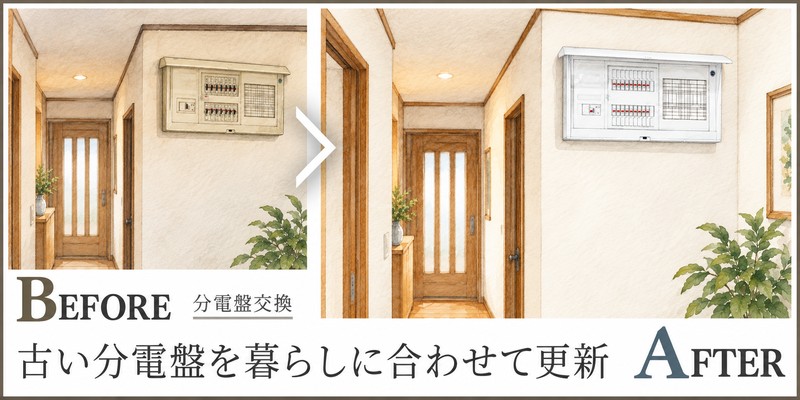 古い分電盤を使い方に合わせて更新、回路を整理するリフォーム提案